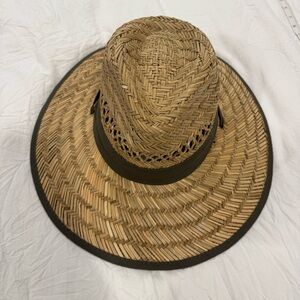 Tidal Tom‎ Tan Seagrass Guy Harvey Outdoor Hat for Men with Gray Trim & Strap